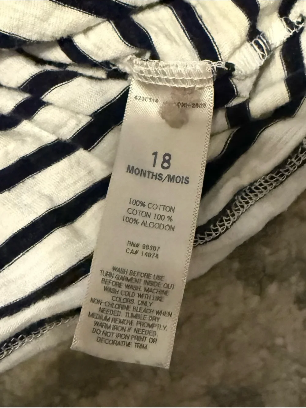 OshKosh B'gosh 18M Striped Baby Girl Dress